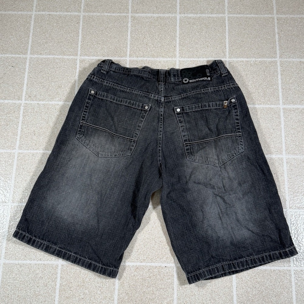VTG Southpole Black Denim Jean Jorts Hip Hop Skater Brown Tab Y2K Baggy Men's 30